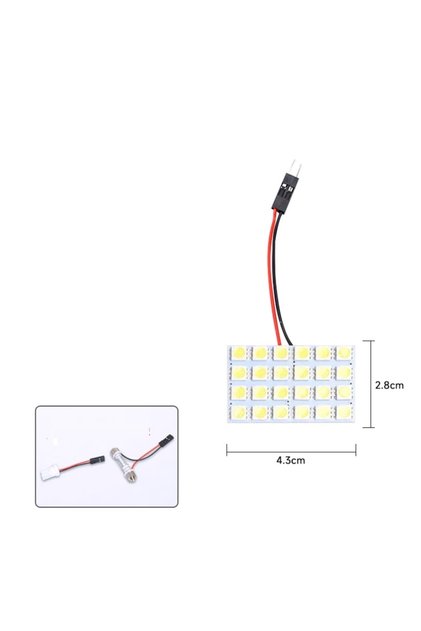 مصباح LED أبيض بـ 24 لمبة، لوحة LED واحدة 6/9/12/15/18/24/30/36/48 SMD 5050 T10 Ba9s C5W مع محول فيستون للقراءة