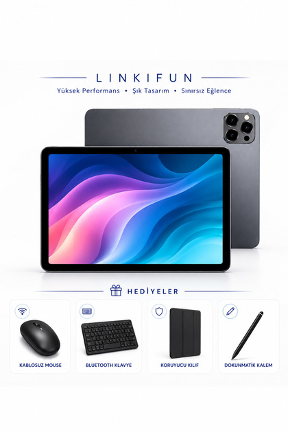 Funpad Pro Max 10.1 inc 4 GB Ram 32gb Hafıza Bluetooh Klavye Mouse Seti + Dokunmatik Kalem + Standlı Kılıf Hediyeli