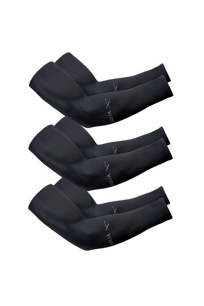 black 3Pairs Summer Sun Protection Ice Sleeve Men Women Fashion Breathable Elastic Ice Silk Arm Glo
