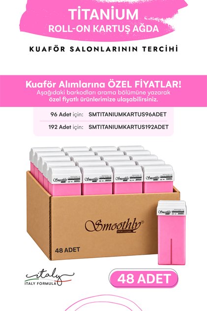 Titanium Pudralı Kartuş Ağda 48 Adet , Pudralı Roll-on Ağda