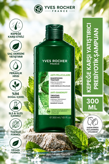 Purifying Shampoo Against Dandruff 300 ml Fresh Mint Pomegranate Extract Does Not Contain Sls Sles Vegan Care