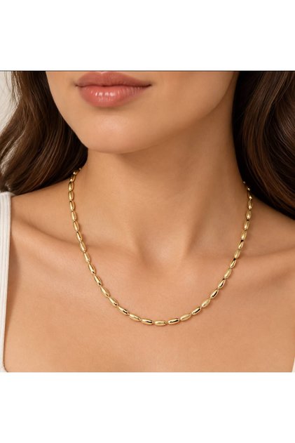 Fine Pebble Stone Model Steel Necklace