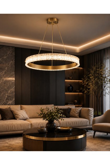 60cm Ring Light Classic 3 Colors Lights 75W Modern Design Gold