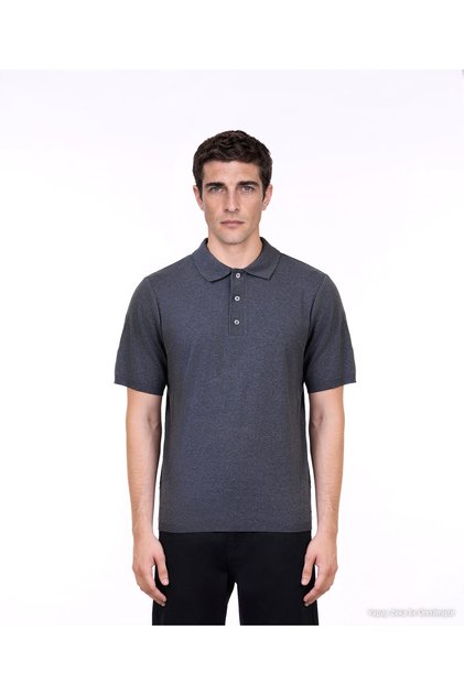 Cotton Regular Polo Collar Short Sleeve Sweater