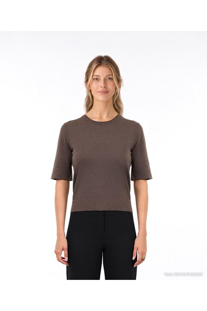 Regular Crew Neck Short Sleeve Sweater