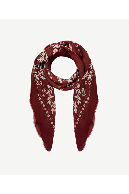 Floral Patterned Square Shawl