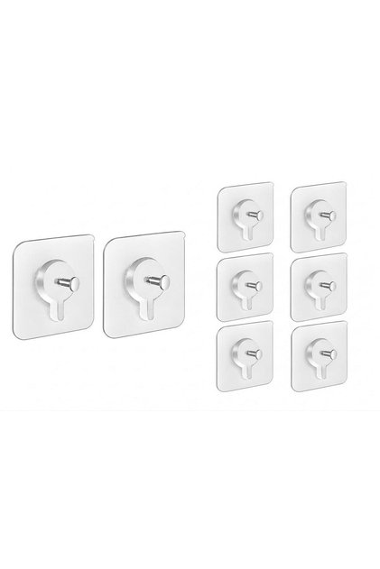 8 ADET Kendinden Yapışkanlı Çok Amaçlı Şeffaf Banyo Mutfak Askı Tablo Saat Raf Asma Aparatı