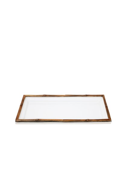 Porcelain Bamboo Detailed Serving Plate (19X37X4 cm)