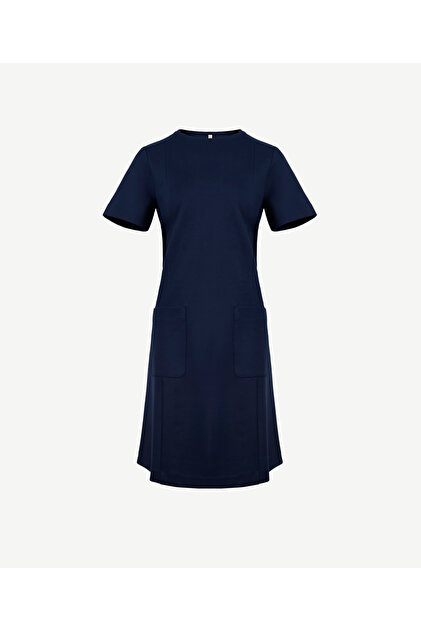 Short Sleeve Crew Neck Short Dress with Pockets