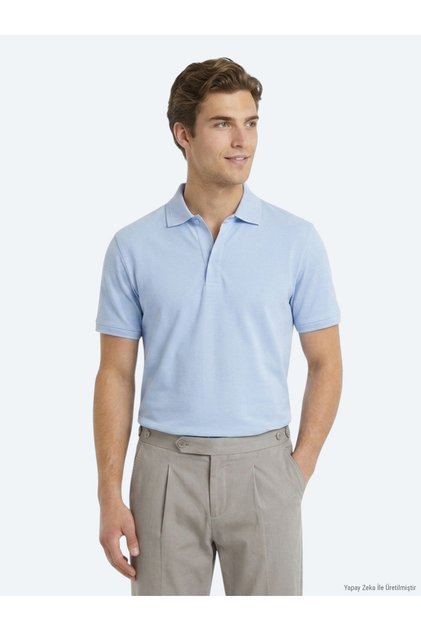 Light Blue Plain 100% Cotton T-Shirt