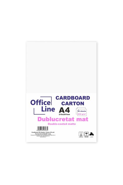 Carton A4 200gr Dublucretat mat top.20 coli
