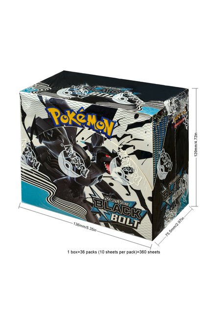 1box 360Pcs English Pokémon TCG: Scarlet Violet Black Bolt Box Pokemon Trade Card 36 Pack Box