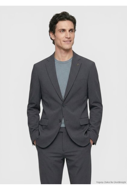 Anthracite Plain Comfort Fit Knitted Suit
