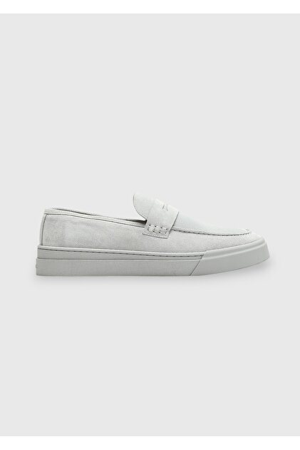 Açık Gri Süet Casual Loafer
