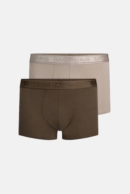 GRİ-HAKİ Desenli Micro Modal Boxer