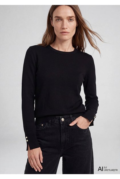 Long sleeved knitwear black