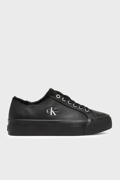 Logolu İçi Kürklü Deri Sneaker Ayakkabı HW0HW032350GJ Kadın AYAKKABI HW0HW03235 0GJ