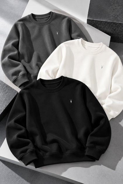 Women's Crew Neck Seasonal 3-Piece Sweatshirt