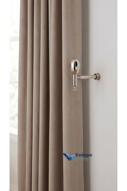 Modern Design Silver Color Oval Iron Curtain Rod and Background Curtain Fixing Accessory (Screw and Dowel Included) 1 Piece