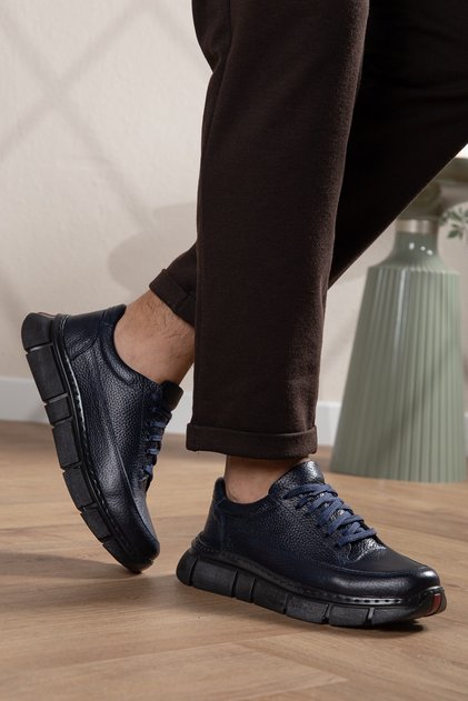 Hakiki Deri, Yüksek Tabanlı, Dikişli, İç Dış Gerçek Tabanlı, 5 Renk Erkek Deri Sneaker Ayakkabı