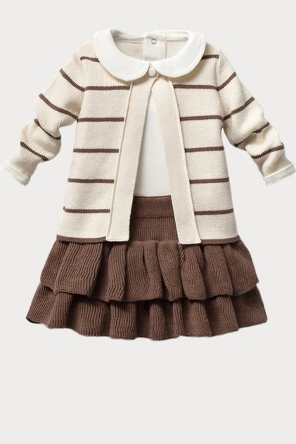 Willow 3 Piece Baby Girl Knitwear Set / Baby Girl Set