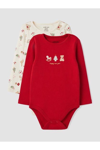Set de 2 Body-uri Imprimate cu Capse pentru Fetițe Bebeluș