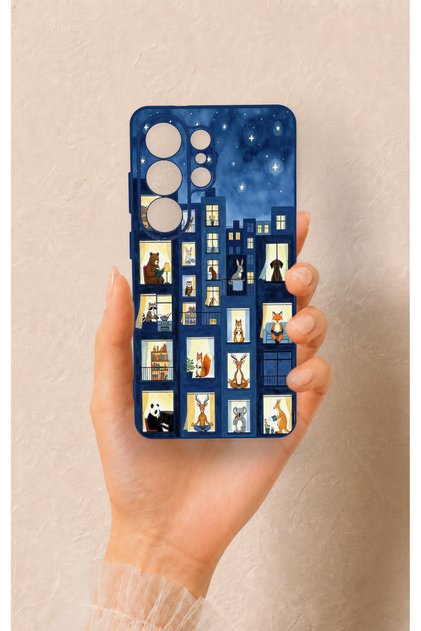 Samsung S26 Ultra Compatible Starry Apartment Patterned Silicone Case