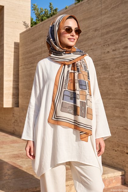 Women's Vintage Pattern 80X180Cm Imported Shawl 3003 Tile