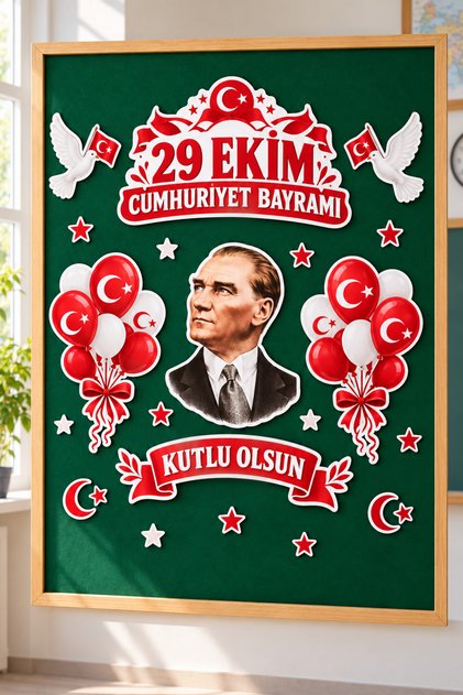 29 Ekim Pano Seti 22 Parça, 29 Ekim Cumhuriyet Bayramı Sınıf Süsleme Konsept Seti, Okul Panosu Süsleme, Atatürk Görselli Pano, Anaokulu İlkokul Sınıf Süsleme Seti 29 Ekim Sınıf Kapısı Süsleme Hediyesi
