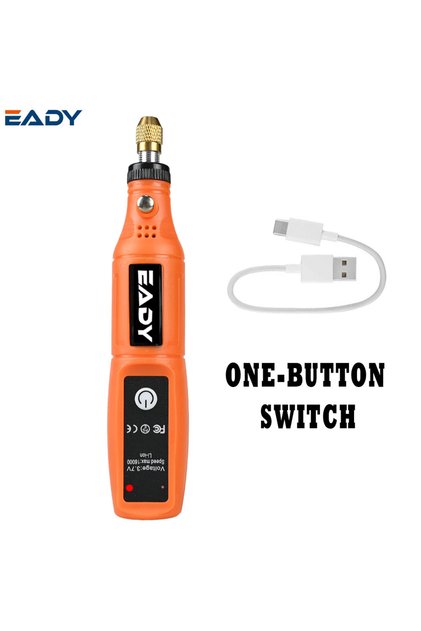 أداة دوارة كهربائية USB متعددة الوظائف برتقالية اللون 1P EADY، طقم حفر ونقش صغير، أداة يدوية لاسلكية للأعمال اليدوية