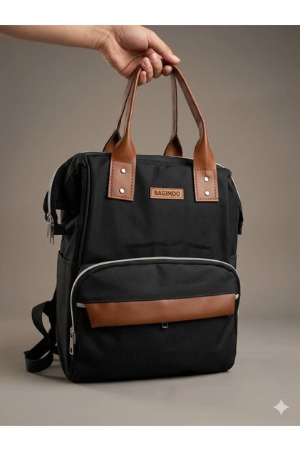 Multi-Functional Baby Care Bag Mommy Bag Stylish Modern Convenient Daily Travel Black Bag