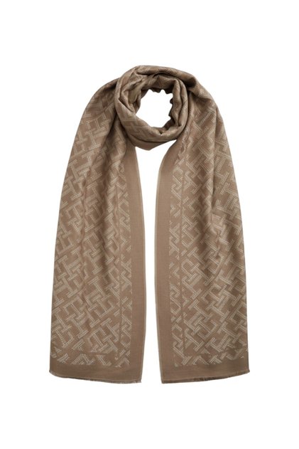TH MONOGRAM JACQ SCARF Kadın Kahverengi Şal - AW0AW19115