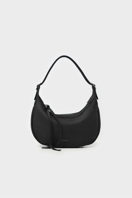 Baguete Shoulder Bag with Clasp - Black