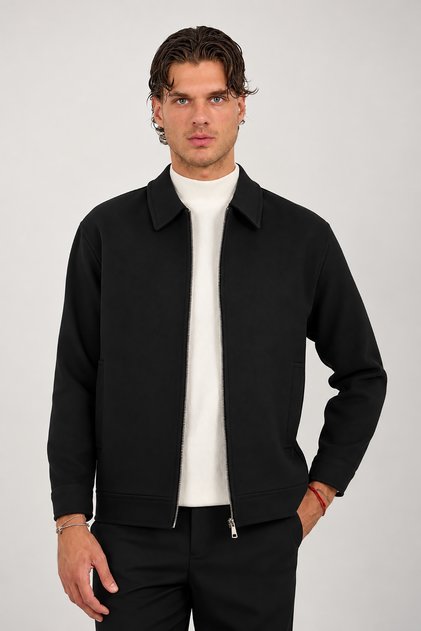 Men's Black Premium Quality Timeless Design Cashmere-Jacket