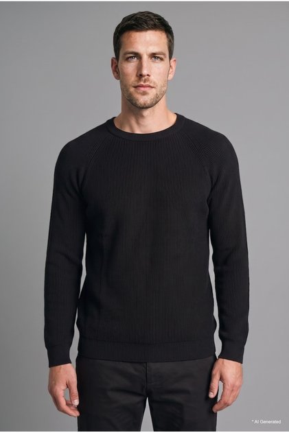 Standard Fit Crew Neck Basic Long Sleeve Knitwear Sweater A8458Ax26Au
