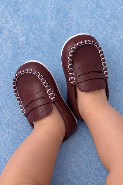 Classic Stitched Detailed Baby Moccasin Shoes - Soft Sole First Step
