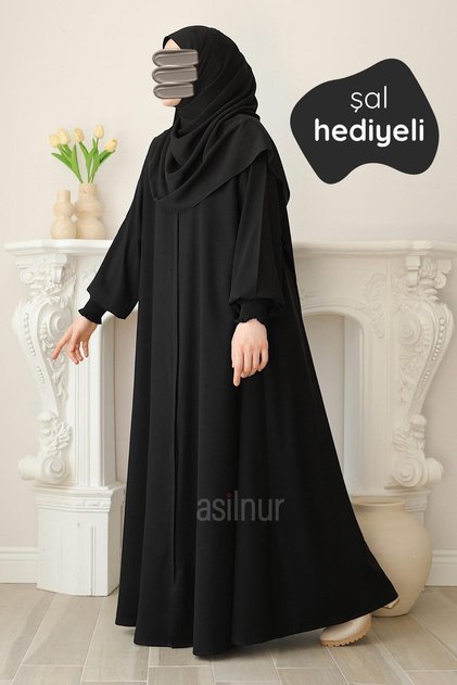 Ahsen Mevlana Ferace Shawl Gift Set Black