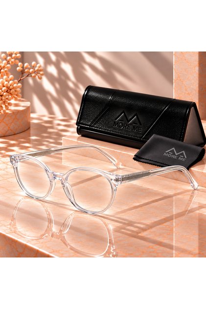 Transparent Clear / Crystal Rectangular Acetate Eyeglass Frame
