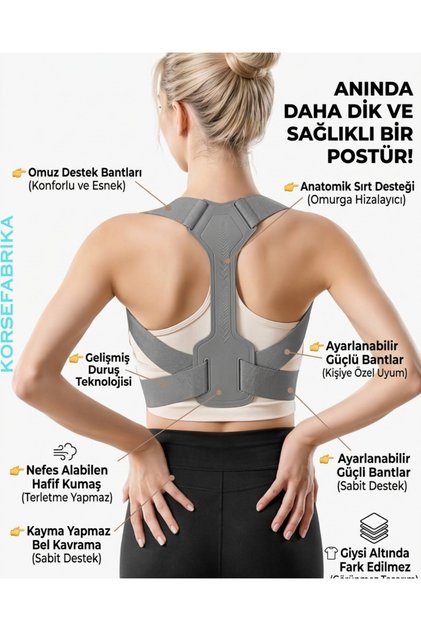 Unisex Anti-Hunchback Posture Corrector Ergonomic Adjustable Band with Strap for Upright Posture