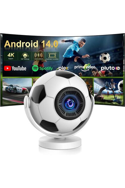 HY300F Smart Projector with 5G WiFi 6 and Bluetooth 5.4,Android 14