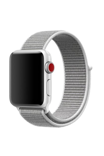 Nylon Velcro Υφασμάτινο Μπρασελέ για Apple Watch Series 5 4 44mm / Series 3 2 1 42mm - Λευκό