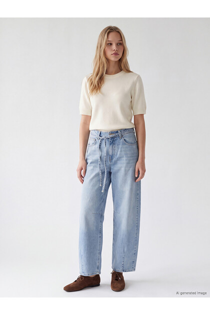 I Beli Belted Barrel Jean from Freezen Store