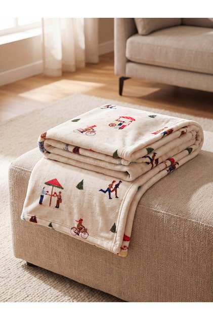 Esvab • Modern & Distinctive New Year's Themed Tv Blanket 100X150 cm