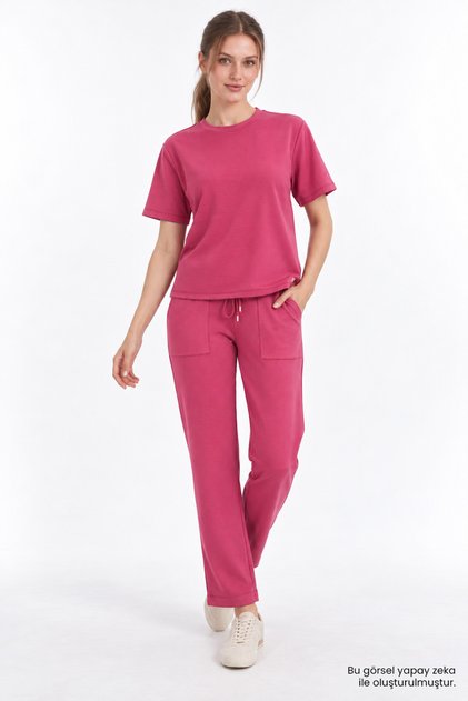 Straight-Leg Trousers with Side Pockets and Tie-Waist