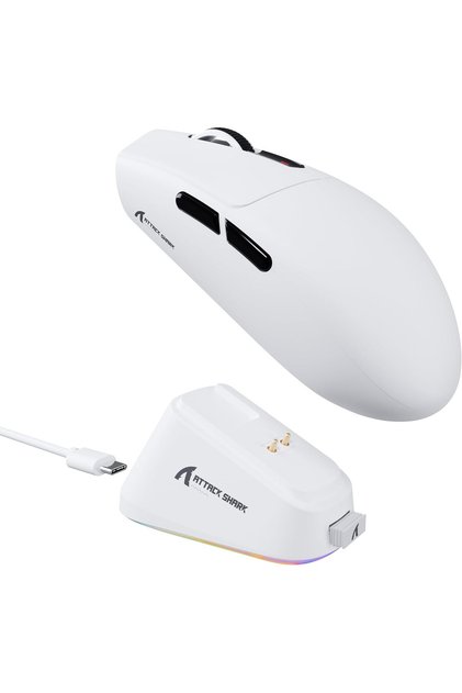 G3PRO Gaming Mouse with Magnetic Charging Dock, PixArt PAW3311 Sensor, BT/2.4G Wireless/Wired Mouse, 25000 DPI, Gamer Mice for Win11/Xbox/PS/Mac (White)