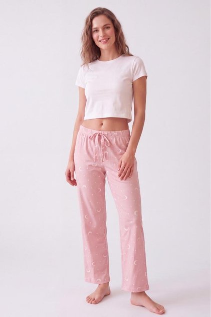 Women's Comfortable Fit Elastic Waist Milan Ribbon Pajama Bottoms