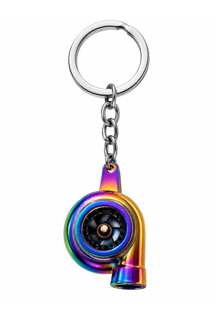 Turbo Engine Keychain Auto Vehicle Accessory Chameleon Color Metal Keychain Compatible 1 Piece