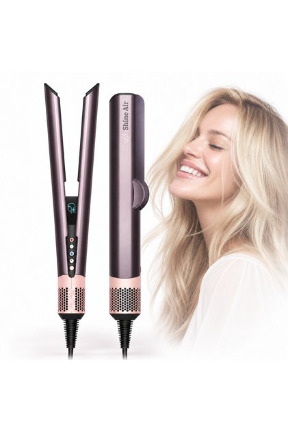 RAPAZ ® SHINE AIR 2-σε-1 ισιωτική μαλλιών και πιστολάκι, με αέρα, 1500 W, ΥΓΡΟ/ΣΤΕΓΝΟ/ΨΥΧΡΟ, ιονισμός, LCD, ΚΑΘΑΡΙΣΜΟΣ, Αυτόματη Διακοπή, μωβ, RPZ-44