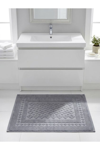 50X70 cm Checkerboard Pattern Premium 100% Cotton Jacquard Bath and Sink Foot Towel | High Water Absorption-Ultra Comfort