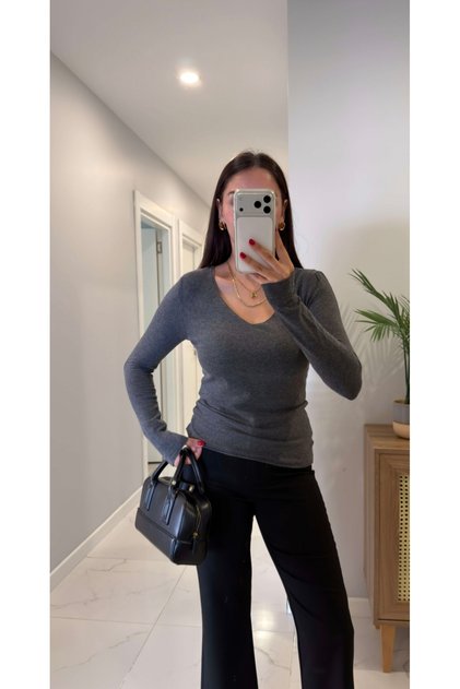 V-Neck Cashmere Knitwear Bodysuit